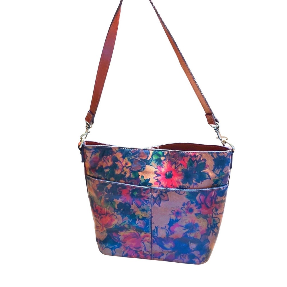 Patricia Nash Harper Leather Shoulder Bag Summer Drawing Boho Tote Purse - Picture 8 of 8
